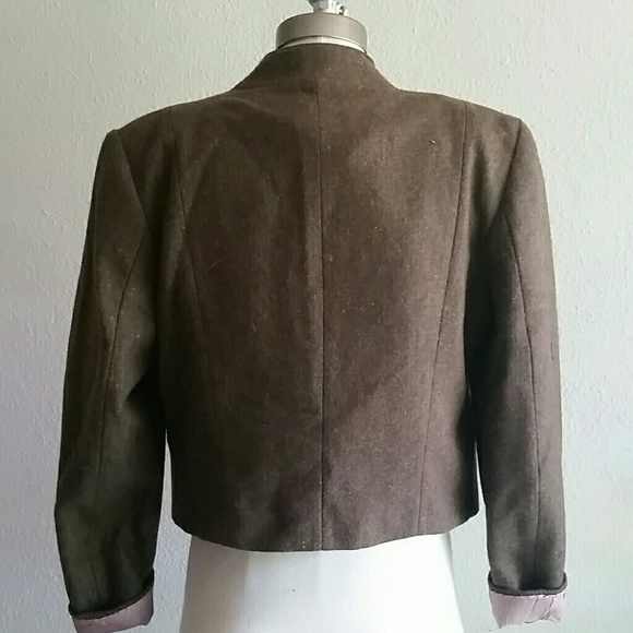 Vintage wool cropped blazer academia - Picture 6 of 8
